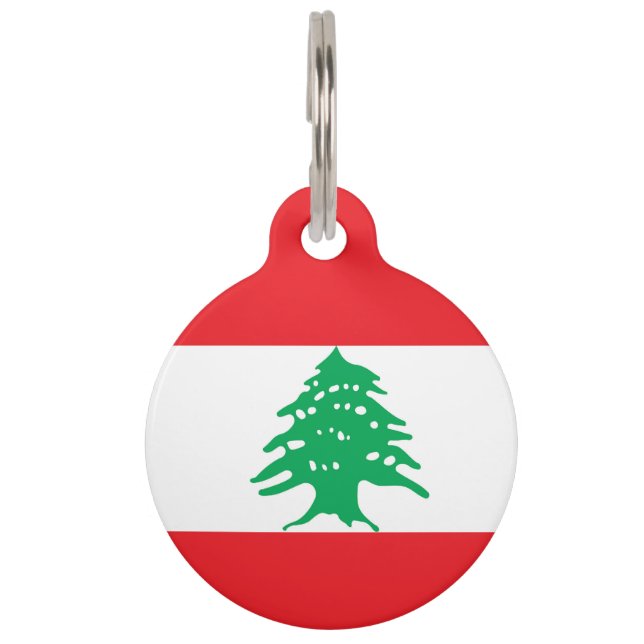 Flagge des Libanon Haustiermarke (Vorderseite)
