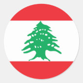 Flagge des Libanon Runder Aufkleber (Vorderseite)