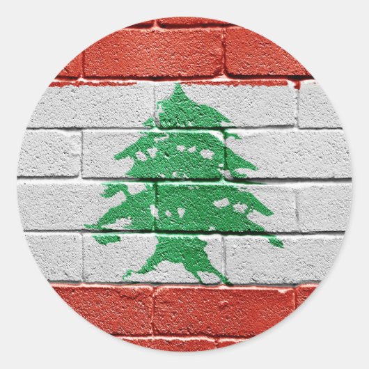 Flagge des Libanon Runder Aufkleber (Vorderseite)