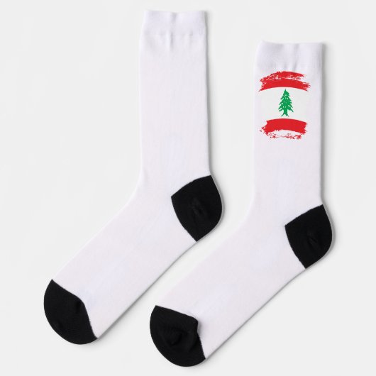 Flagge des Libanon Socken (Linkes Detail)