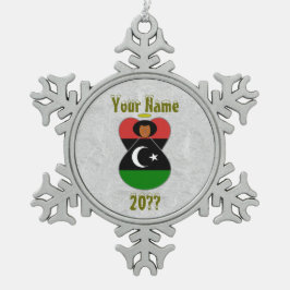 Flagge des libyschen Engels Schneeflocken Zinn-Ornament