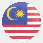 Flagge des Malaysia Round-Icon-Systems Runder Aufkleber (Vorderseite)