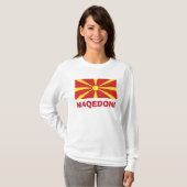 Flagge des Maqedoni-Langschläfer-T - Shirt (Vorne ganz)