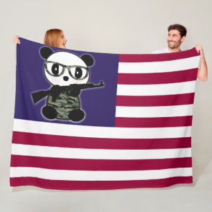 Flagge des Militärs Panda Panda Fleecedecke