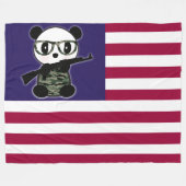 Flagge des Militärs Panda Panda Fleecedecke (Vorderseite (Horizontal))