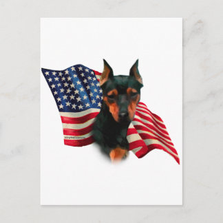 Flagge des Miniaturpinschers (schwarz) Postkarte