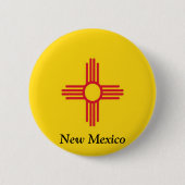 Flagge des New Mexiko Button (Vorderseite)