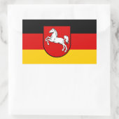 Flagge des Niedersächsischen Rechteckhebers Rechteckiger Aufkleber (Tasche)