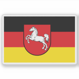 Flagge des Niedersächsischen Staat, Deutschland Aufkleber