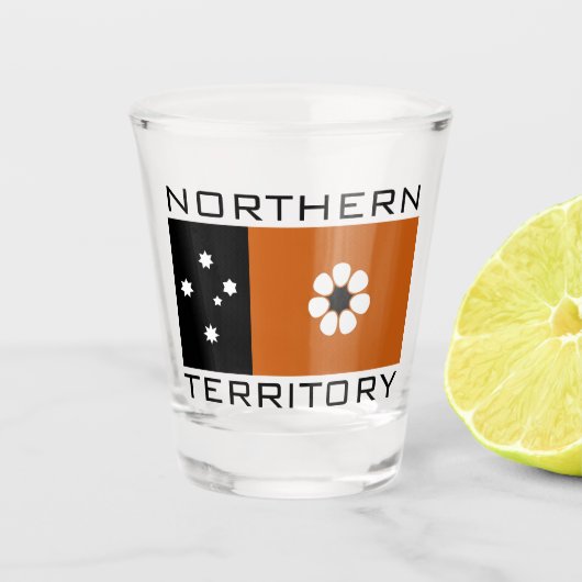 Flagge des nördlichen Hoheitsgebiets (AUSTRALIEN) Schnapsglas (Vorderseite)