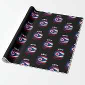 FLAGGE DES OHIO BUCKEYE-STAATES GESCHENKPAPIER (Ungerollt)