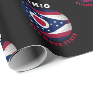 FLAGGE DES OHIO BUCKEYE-STAATES GESCHENKPAPIER