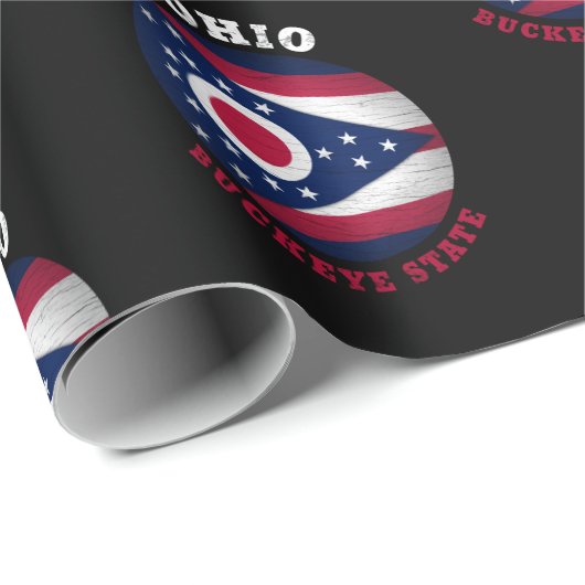 FLAGGE DES OHIO BUCKEYE-STAATES GESCHENKPAPIER (Rolleneckpunkt)