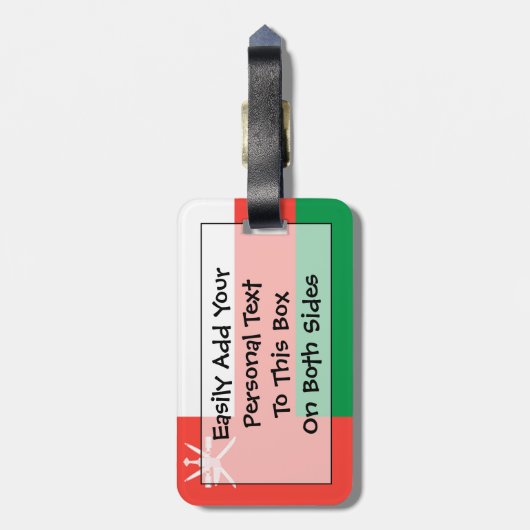 Flagge des Oman Easy ID Personal Gepäckanhänger (Rückseite vertikal)