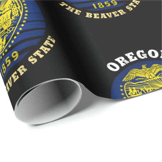 FLAGGE DES OREGON-BIBER-STAAATES GESCHENKPAPIER (Rolleneckpunkt)