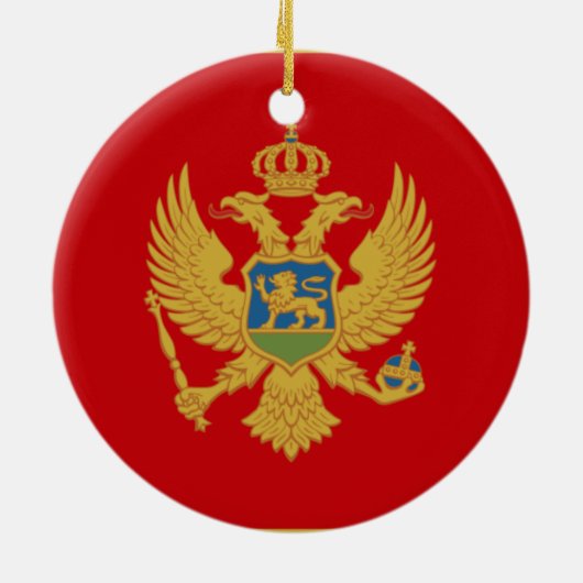 Flagge des Ornaments Montenegro Keramik Ornament (Hinten)