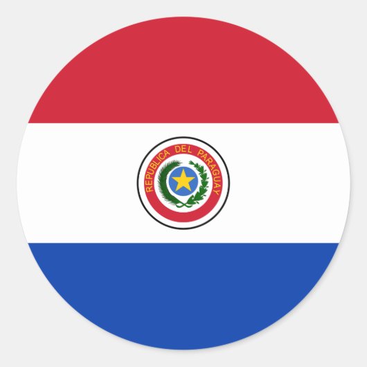 Flagge des Paraguay-Sticker Runder Aufkleber (Vorderseite)