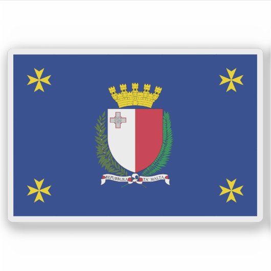 Flagge des Präsidenten der Republik Malta Aufkleber (Vorderseite)