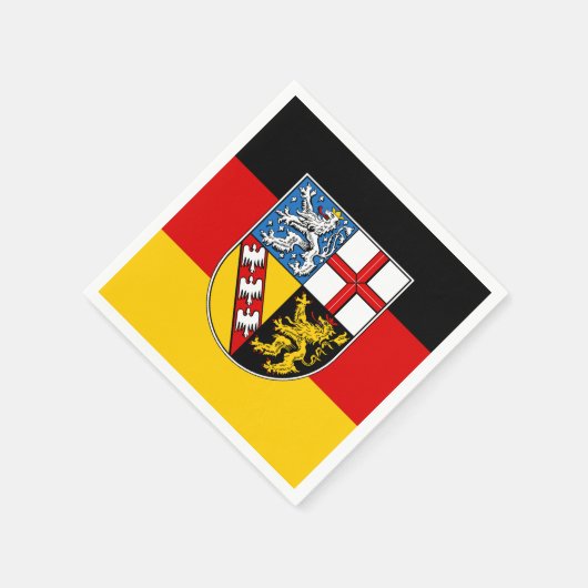 Flagge des Saarlandes Napkins Serviette (Ecke)