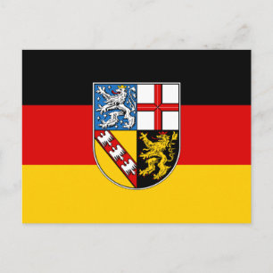 Flagge des Saarlandes Postkarte