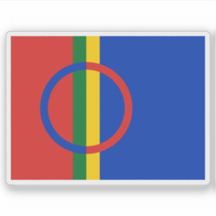 Flagge des Sami (Sámi) (1986 - Strom) Aufkleber