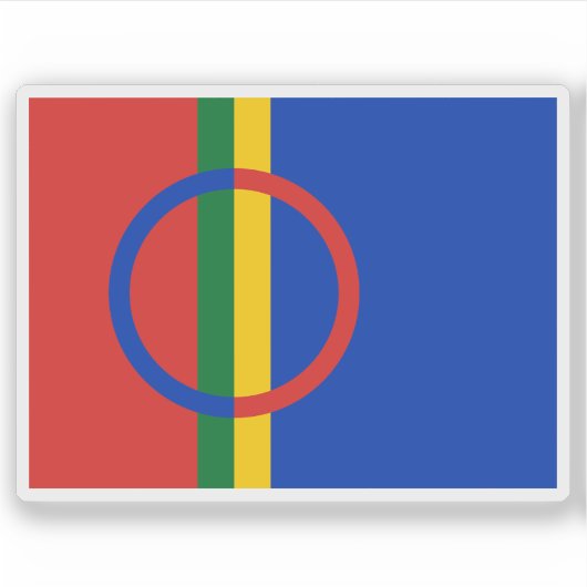 Flagge des Sami (Sámi) (1986 - Strom) Aufkleber (Vorderseite)
