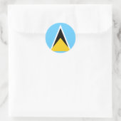 Flagge des Sankt-Lucia-Sticker Runder Aufkleber (Tasche)