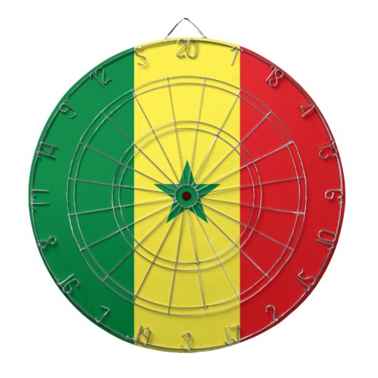 Flagge des Senegal Dartscheibe (vorne)