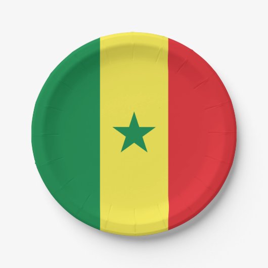 Flagge des Senegal Pappteller (Vorderseite)