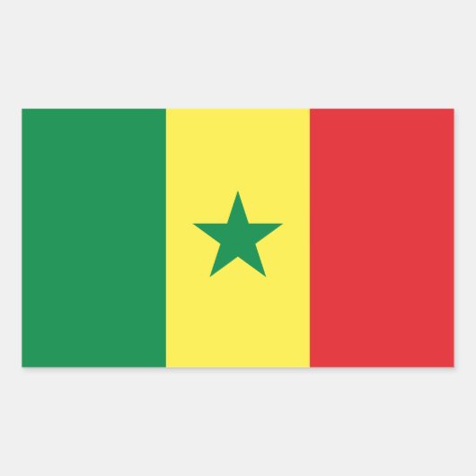Flagge des Senegal Rechteckiger Aufkleber (Vorderseite)