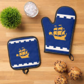 Flagge des Serviertabletts von Quebec Ofenhandschuh & Topflappen-Set (Oben Unten)