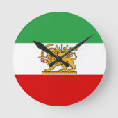Flagge des Shah von der Iran (1964-1980) Runde Wanduhr (Vorderseite)