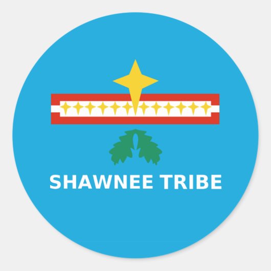 Flagge des Shawnee-Stamms von Oklahoma Runder Aufkleber (Vorderseite)