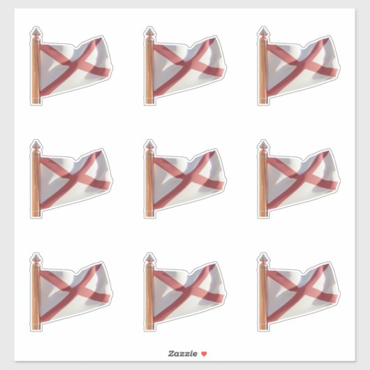 Flagge des Staat Alabama Aufkleber (Blatt)