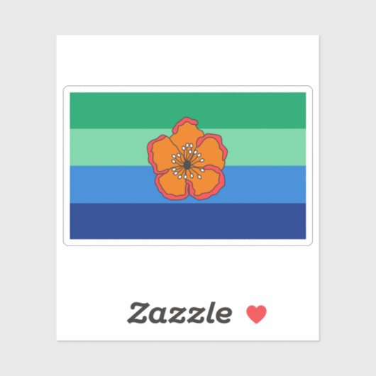 Flagge des Staat Angaur, Palau Aufkleber (Blatt)