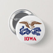 Flagge des Staat Iowa Button (Vorne & Hinten)