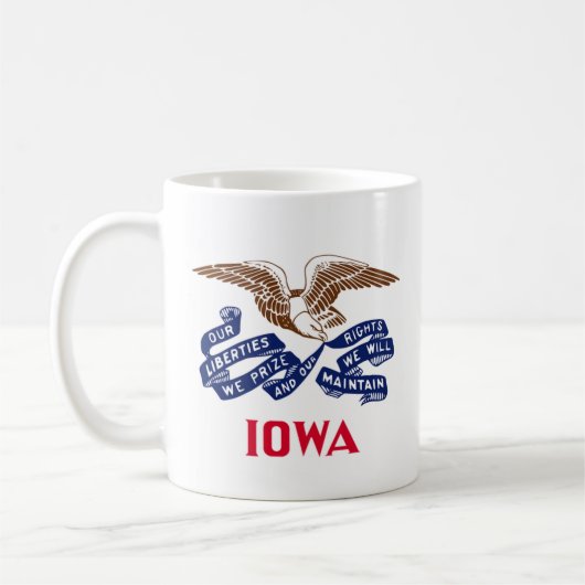Flagge des Staat Iowa Kaffeetasse (Links)