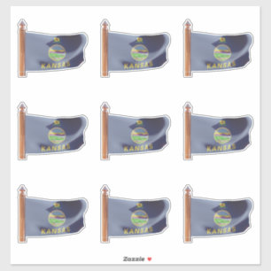 Flagge des Staat Kansas Aufkleber