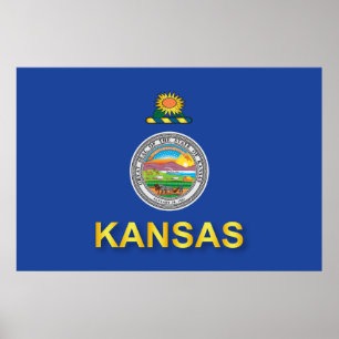 Flagge des Staat Kansas Poster