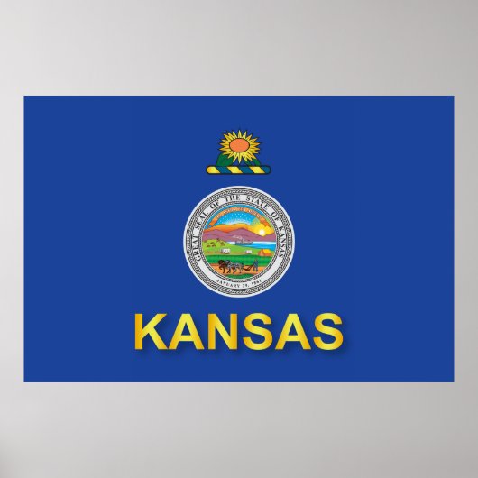 Flagge des Staat Kansas Poster (Vorne)