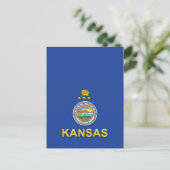 Flagge des Staat Kansas Postkarte (Stehend Vorderseite)