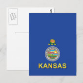 Flagge des Staat Kansas Postkarte (Vorne/Hinten)