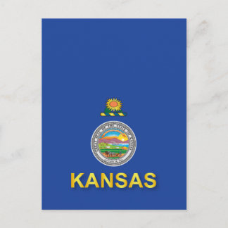 Flagge des Staat Kansas Postkarte