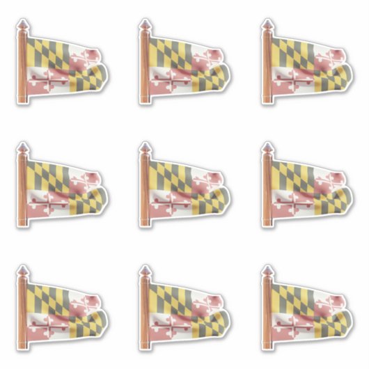 Flagge des Staat Maryland Aufkleber (Vorderseite)