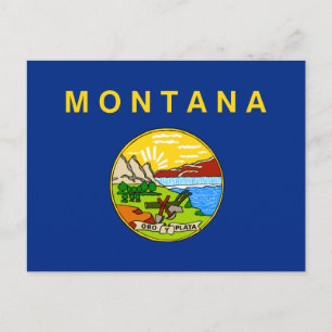 Flagge des Staat Montana Postkarte