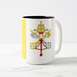 Flagge des Staat Vatikanstadt Zweifarbige Tasse