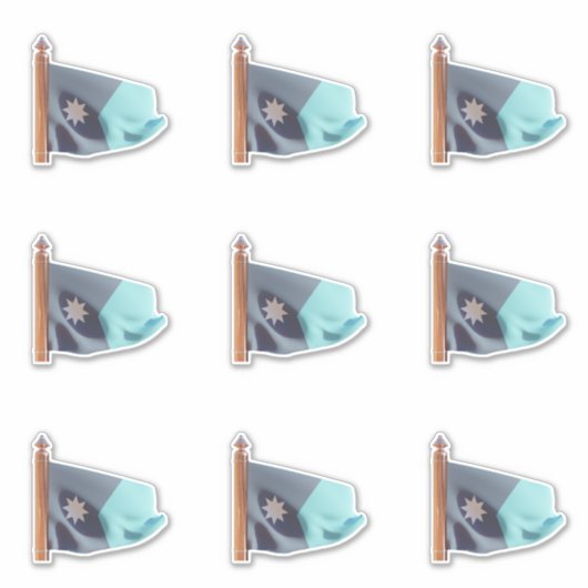 Flagge des Staat von Minnesota (Ankunft) Aufkleber (Vorderseite)