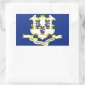 Flagge des Staates Connecticut Rechteckiger Aufkleber (Tasche)