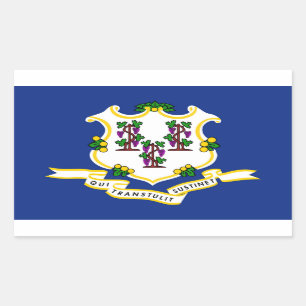 Flagge des Staates Connecticut Rechteckiger Aufkleber