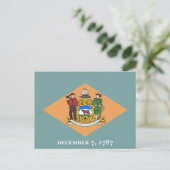 Flagge des Staates Delaware Postkarte (Stehend Vorderseite)